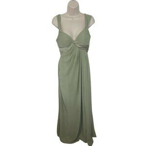 AZAZIE Women's Size A4 Green Bridesmaid Chiffon Dress with Slit